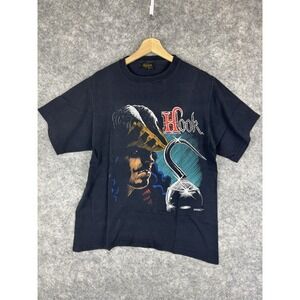 Vintage Hook Shirt Mens Large Peter Pan Movie Robin Williams Cartoon 90s Promo